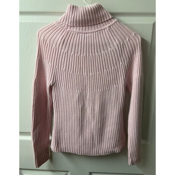 Vintage ESPRIT XS Red Cable Knit Long Sleeve Turtleneck Sweater Retro Romantic - Picture 2 of 9